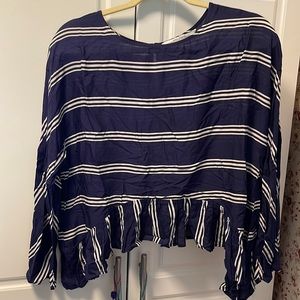 Beautiful Zara navy and white top size medium
